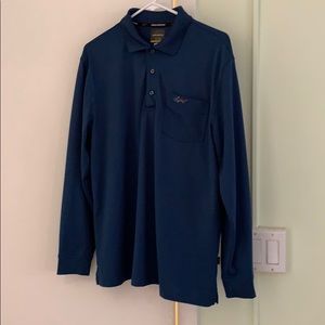 Size M. Long sleeve blue Polo